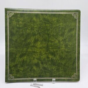 Green Faux Leather Expandable Photo Album Vintage 13.25"x13" Scrapbooking